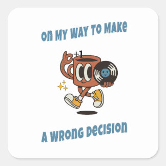 Retro Esthetische Koffie Sticker – Grappige Beslis