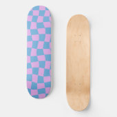 Retro esthetische levendige Paarse Blue Checkerboa Persoonlijk Skateboard (Voorkant)
