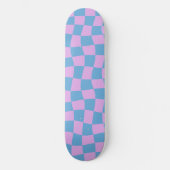 Retro esthetische levendige Paarse Blue Checkerboa Persoonlijk Skateboard (Voorkant)
