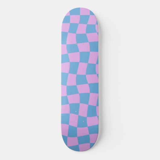 Retro esthetische levendige Paarse Blue Checkerboa Persoonlijk Skateboard (Voorkant)