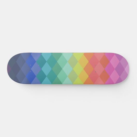 Retro esthetische levendige regenboogvormen patroo persoonlijk skateboard (Horizontaal)