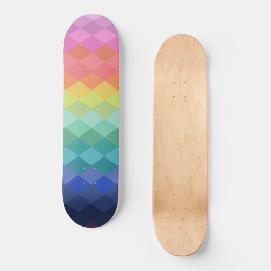 Retro esthetische levendige regenboogvormen patroo persoonlijk skateboard (Voorkant)