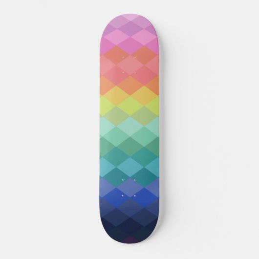 Retro esthetische levendige regenboogvormen patroo persoonlijk skateboard (Voorkant)