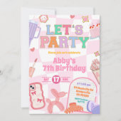 Retro Esthetische Meisje Patch Feest Verjaardag Kaart (Voorkant)