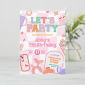 Retro Esthetische Meisje Patch Feest Verjaardag Kaart (Staand voorkant)