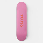 Retro esthetische trendy roze en rode skateboard (Voorkant)