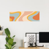 Retro esthetische Trippy Abstracte Swirl Poster (Thuiskantoor)