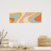 Retro esthetische Trippy Abstracte Swirl Poster (Keuken)