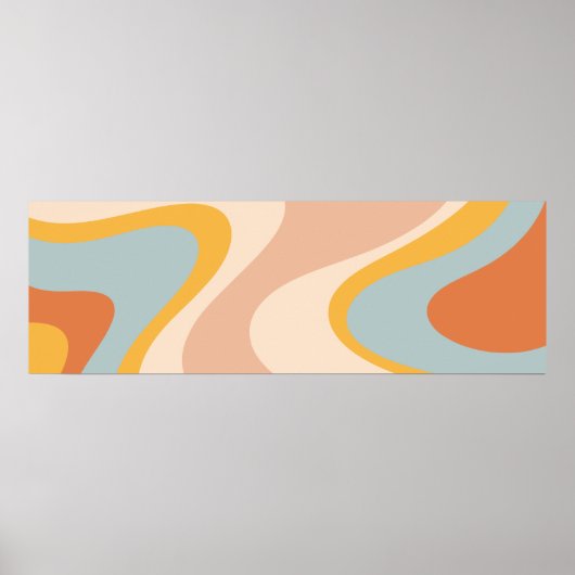 Retro esthetische Trippy Abstracte Swirl Poster (Voorkant)
