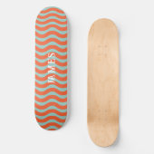 Retro esthetische trippy golvende strepen geperson persoonlijk skateboard (Voorkant)