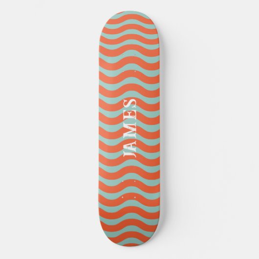 Retro esthetische trippy golvende strepen geperson persoonlijk skateboard (Voorkant)