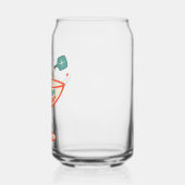 Retro eten, drinken en vrolijk pickleball kerst blikvorm glas (Links)