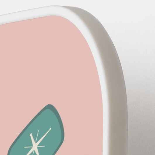 Retro eten, drinken en vrolijk pickleball kerst pickleball paddle (Links Detail)