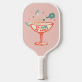 Retro eten, drinken en vrolijk pickleball kerst pickleball paddle (Voorkant)