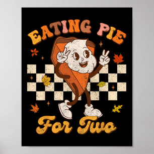 Retro eten pompoentaart voor twee Thanksgiving pre Poster