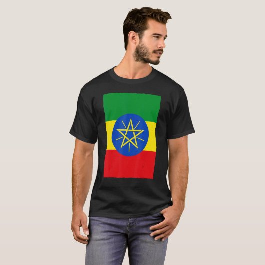 Retro  Ethiopische vlag Ethiopië T-shirt (Voorkant volledig)