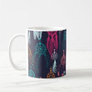 Retro Etnische Doodle: Dreamcatcher Collectie Koffiemok