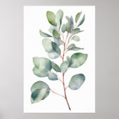 Retro Eucalyptus Print, Watercolor Eucalyptus Poster (Voorkant)