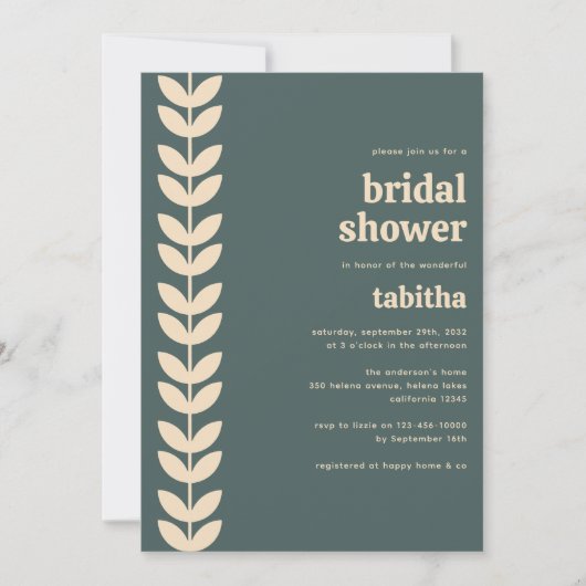 Retro-eucalyptus-Vrijgezellenfeest Kaart (Voorkant)