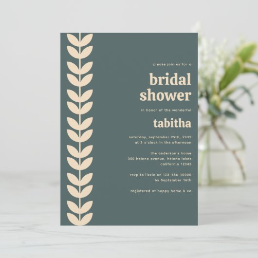 Retro-eucalyptus-Vrijgezellenfeest Kaart (Staand voorkant)