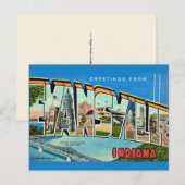 Retro Evansville IN ansichtkaart Briefkaart (Voorkant / Achterkant)