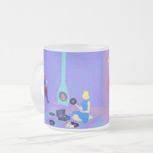 Retro Evening aan het huis Bevroren Glass Mok (Voorkant links)