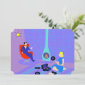 Retro Evening bij uitnodigingen thuis (Staand voorkant)