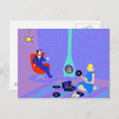 Retro Evening op Home Briefkaart (Voorkant / Achterkant)