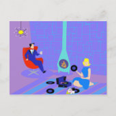 Retro Evening op Home Briefkaart (Voorkant)