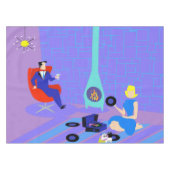 Retro Evening op Home Tablecloth Tafelkleed (Voorkant (Horizontaal))