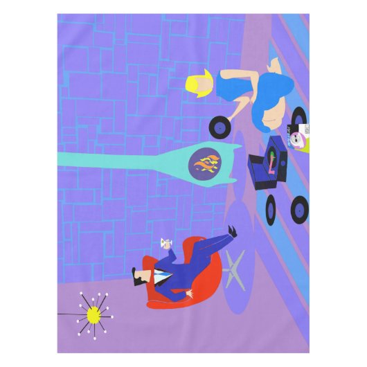 Retro Evening op Home Tablecloth Tafelkleed (Voorkant)