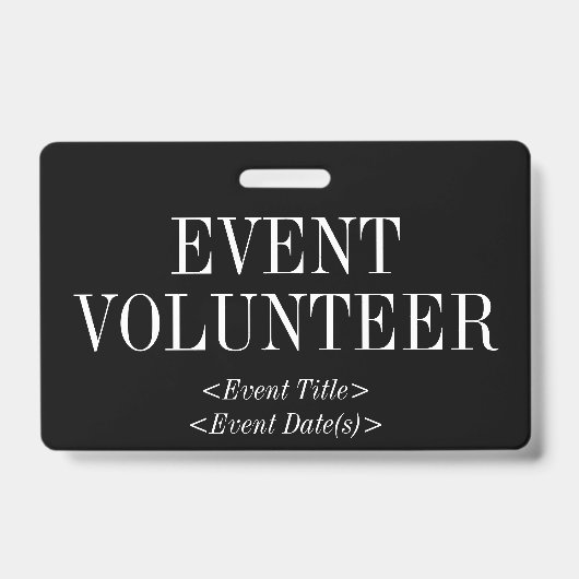 Retro "EVENT VOLUNTEER" Speldje Badge (Voorzijde)