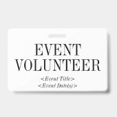 Retro "EVENT VOLUNTEER" Speldje Badge (Achterkant)