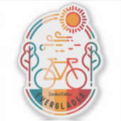 Retro Everglades fietspad. Sticker (Voorkant)