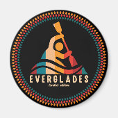 Retro Everglades kajakken Magneet (Voorkant)