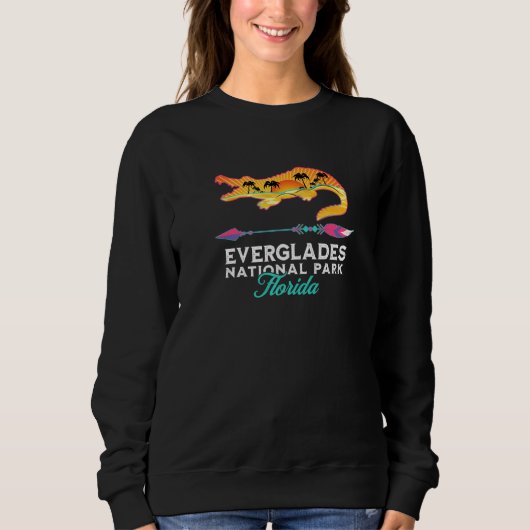 Retro Everglades National Park Florida Alligator S Trui (Voorkant)
