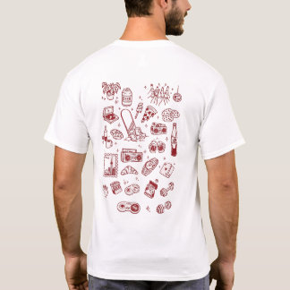 Retro Everyday Life Doodle Collage Shirt Design | 