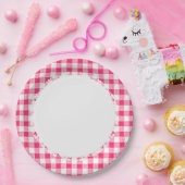 Retro-Everyday_Picnic_Pink-Check_Plaid Papieren Bordje (Feest)