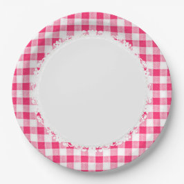 Retro-Everyday_Picnic_Pink-Check_Plaid Papieren Bordje