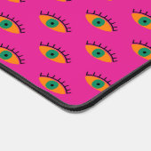Retro Evil Eye Pattern Fuchsia Roze BOHO Bureaumat (Hoek)