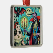 Retro Evil Horror Comics Metalen Ornament (Rechts)