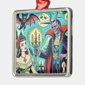 Retro Evil Horror Comics Metalen Ornament (Links)