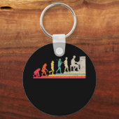 Retro evolutie van Man piano Sleutelhanger (Voorkant)