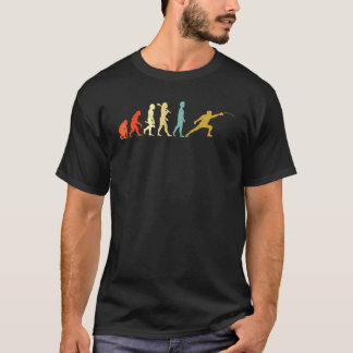 Retro evolutie van schermsport outfit retro scherm t-shirt