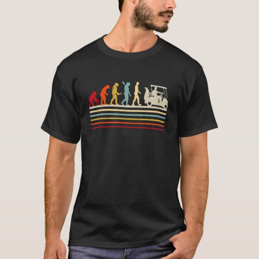 Retro Evolution of Man Golf Player Golfer 2 T-shirt (Voorkant)