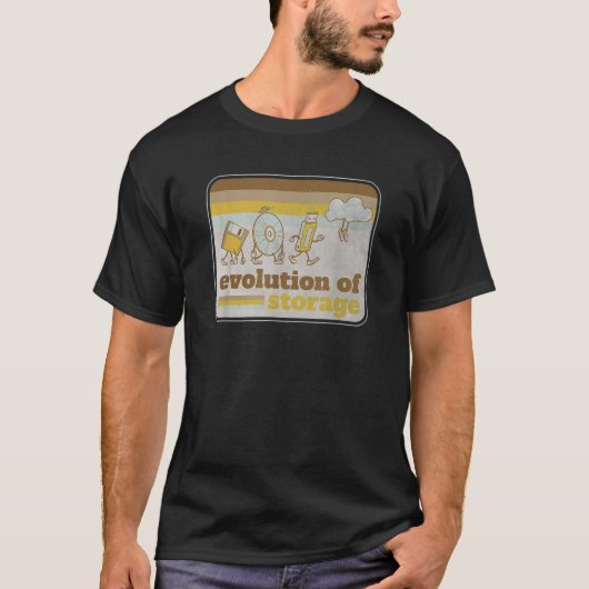 Retro Evolution of Storage Floppy Disk Disk USB Cl T-shirt (Voorkant)