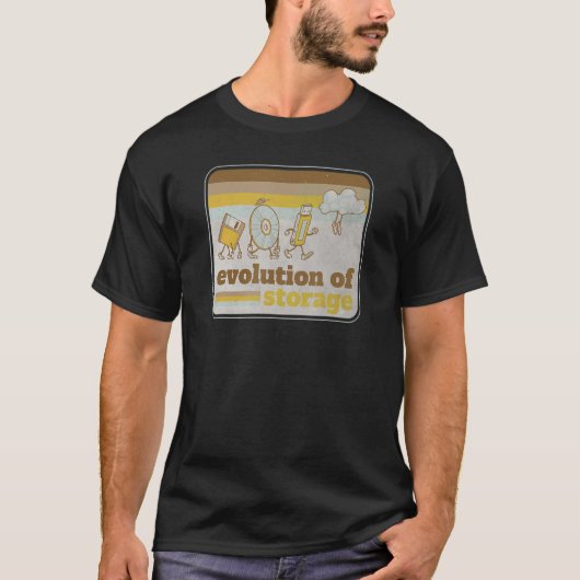 Retro Evolution of Storage Floppy Disk USB Cl T-shirt (Voorkant)