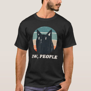  Retro Ew, mensen grappige Introvert Cat Lover T-shirt