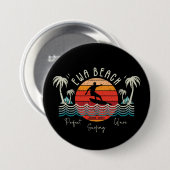 Retro Ewa Beach Ronde Button 7,6 Cm (Voorkant /achterkant)