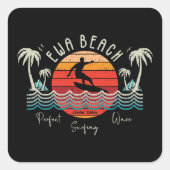 Retro Ewa Beach Vierkante Sticker (Voorkant)